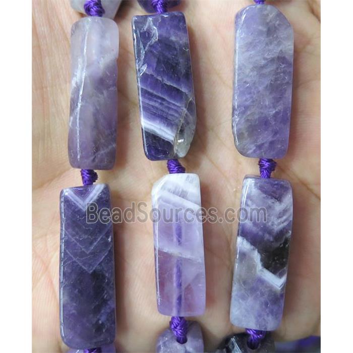 dogteeth Amethyst cuboid bead, purple