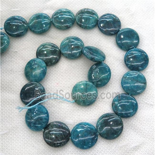 blue Apatite beads, coin