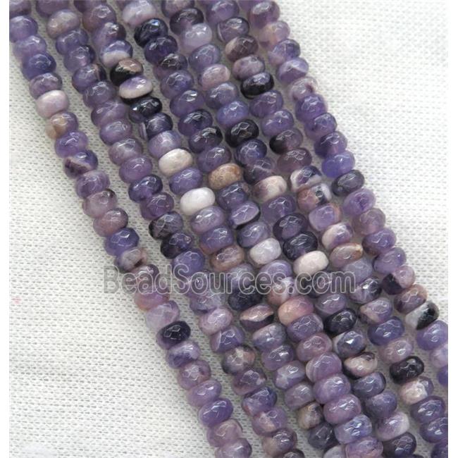 Amethyst beads, faceted rondelle