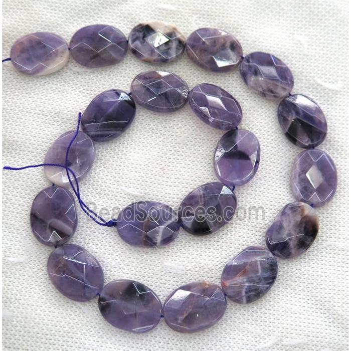 Amethyst beads, faceted oval