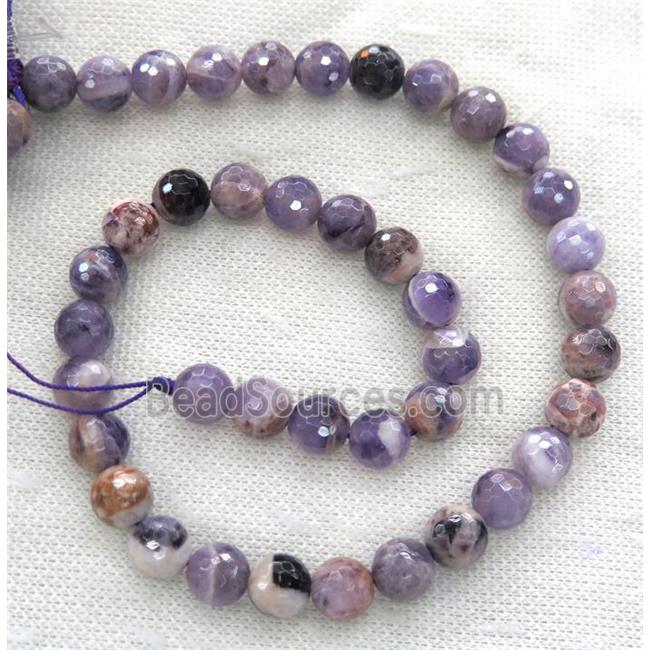 Amethyst beads, faceted round