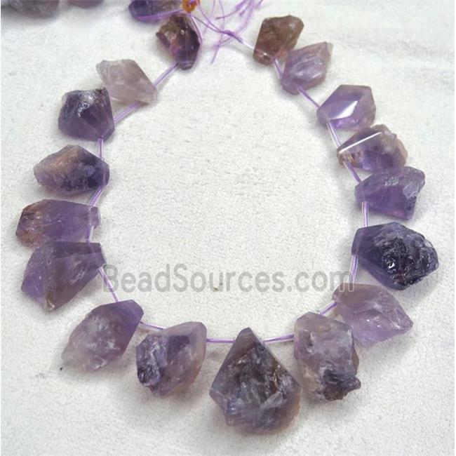 purple Amethyst collar beads, teardrop, faceted