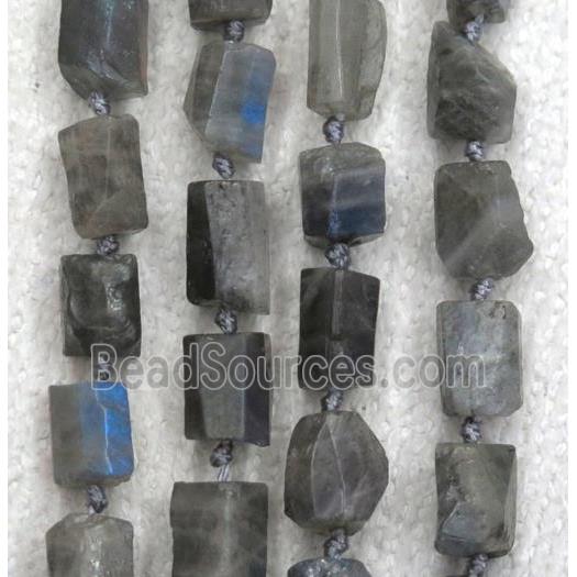 labradorite chip beads, tube