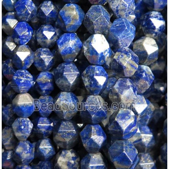 blue lapis lazuli ball beads, faceted round