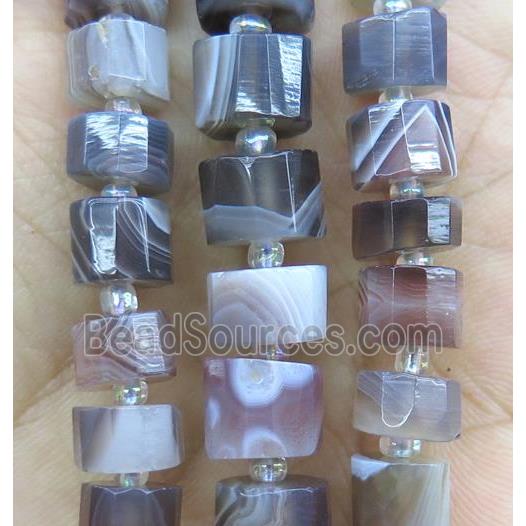 Botswana Agate beads, faceted heishi