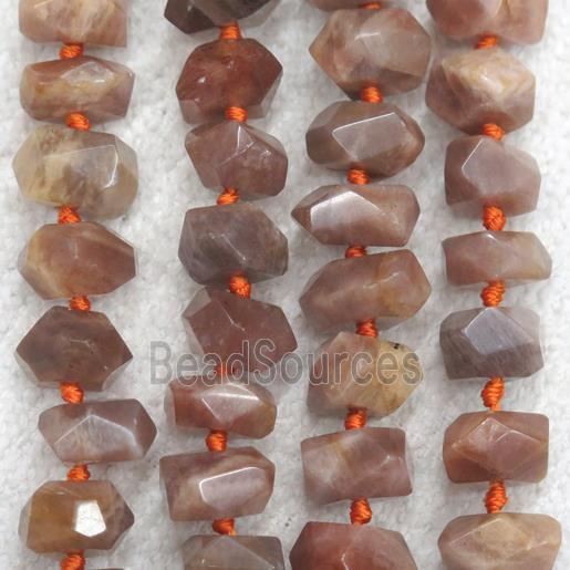 darkpink SunStone beads, freeform