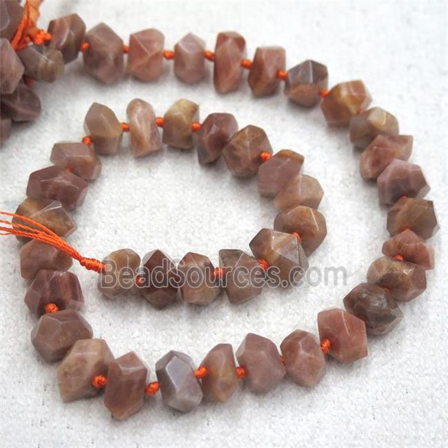 darkpink SunStone beads, freeform