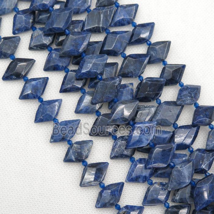 blue Sodalite bead, faceted bullet