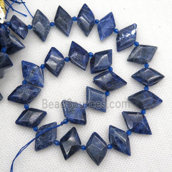 blue Sodalite bead, faceted bullet