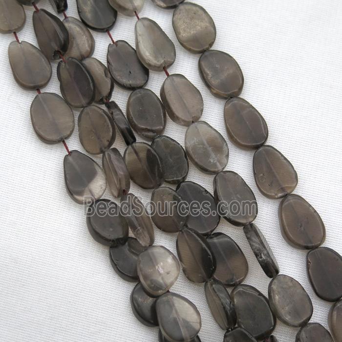 Smoky Quartz bead, matte, freeform