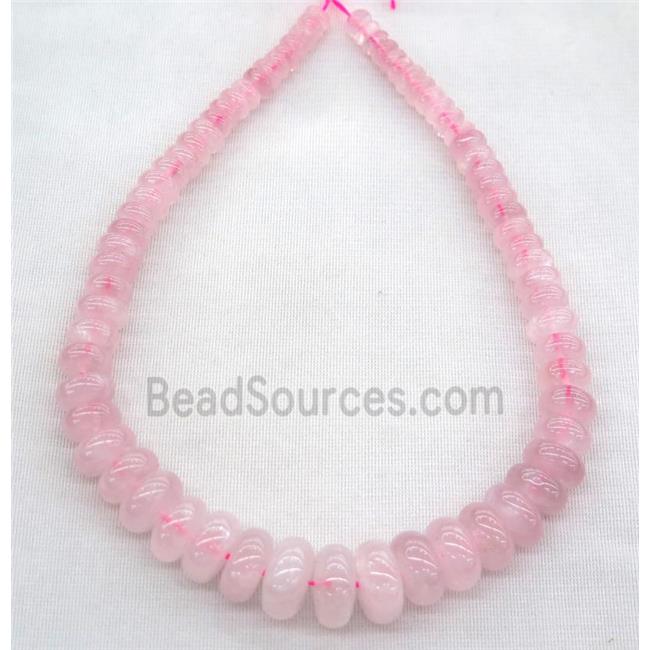 Rose Quartz collar beads, rondelle