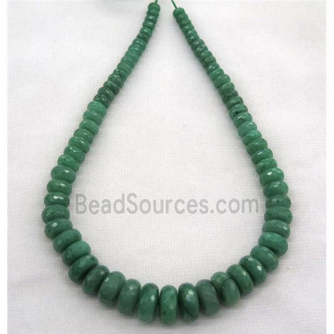 green Aventurine collar beads, faceted rondelle