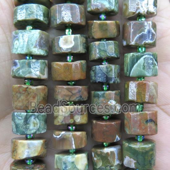 Rhyolite beads, faceted heishi