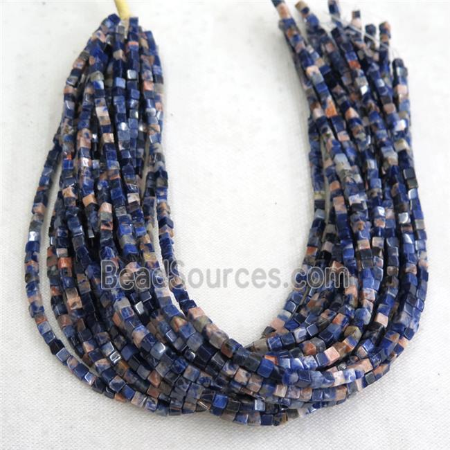 orange Sodalite cube beads