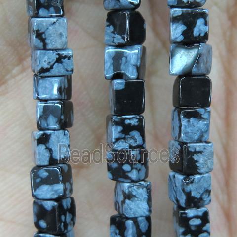 Snowflake Jasper cube beads