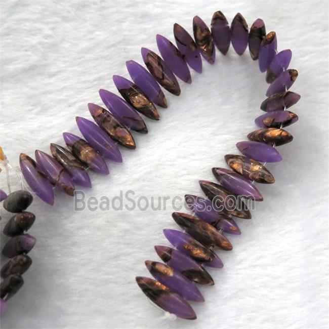 purple Imperial Jasper oval beads with broznite