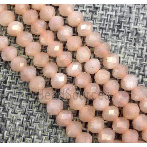 orange MoonStone beads, faceted rondelle