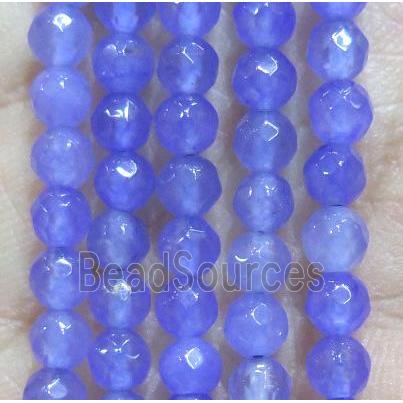 Jade Beads, faceted round, lavender dye