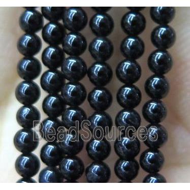 tiny black onyx agate beads, round