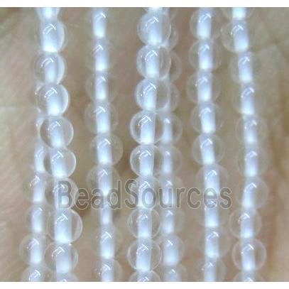 tiny round Clear Quartz Bead