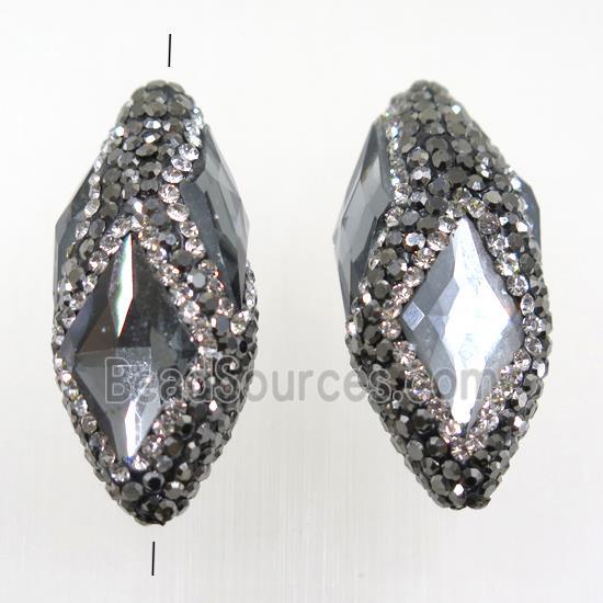 Crystal glass beads paved rhinestone, Rice