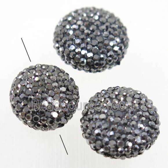 resin beads paved rhinestone, coin round