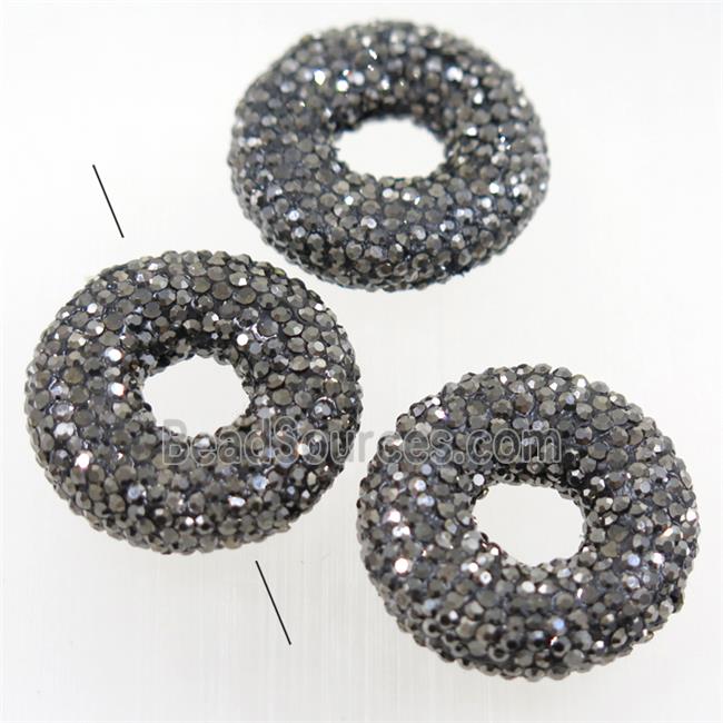 resin beads paved rhinestone, circle