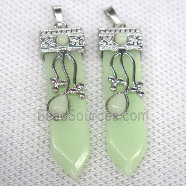 olive Aventurine arrowhead pendant