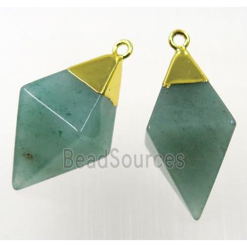 green Aventurine pendant, gold plated