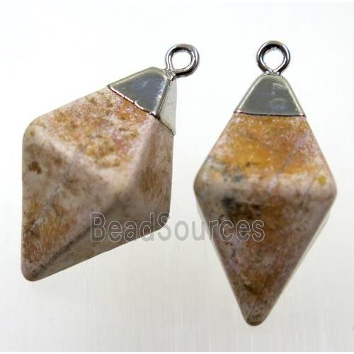 Picture Jasper pendant, silver plated