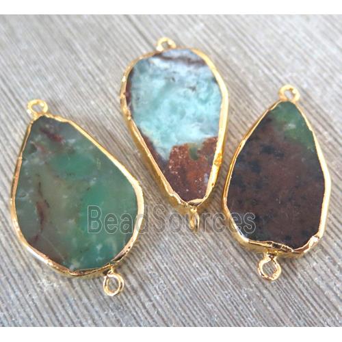 Australian Chrysoprase Connector, gold plated