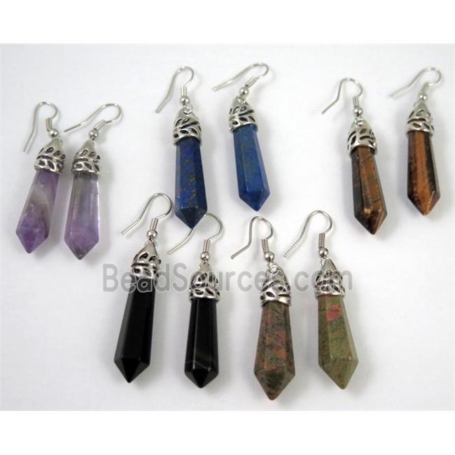 mix gemstone stick earring