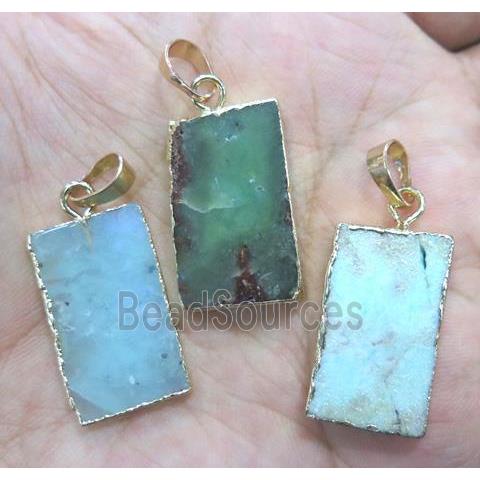 Australian Chrysoprase pendant, rectangle, green