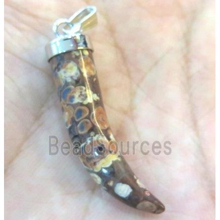 rhyolite horn pendant