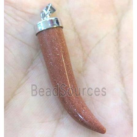 gold sendstone horn pendant