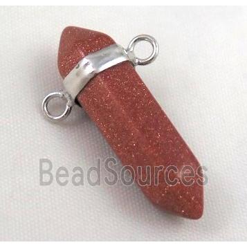 gold sandstone pendant with 2holes, bullet