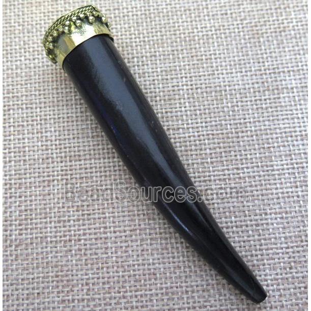 black cattle bone pendant, horn