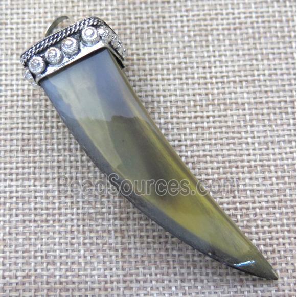 cattle bone pendant, horn