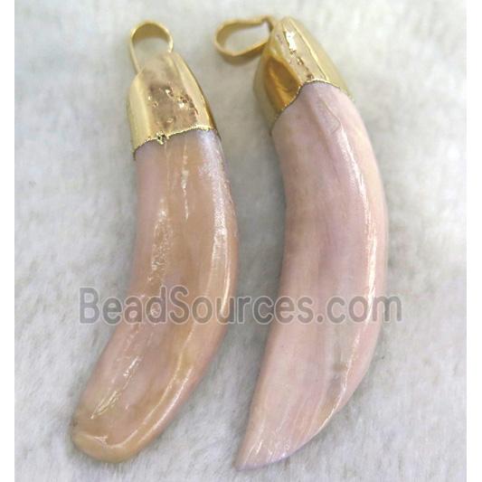 wolf-tooth pendant, horn, gold plated