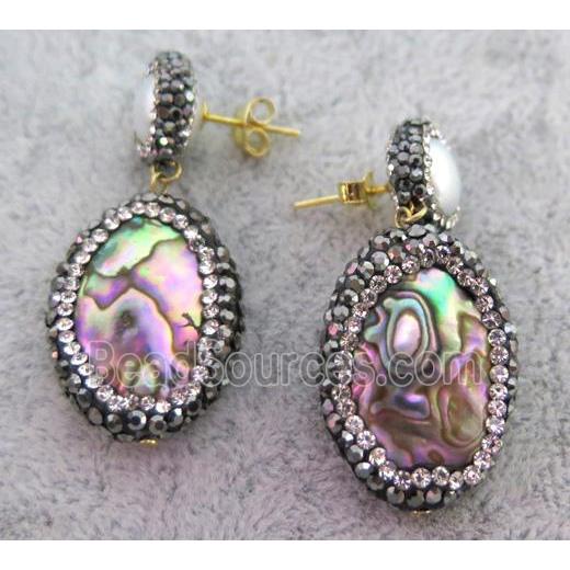 gemstone earring paved rhinestone