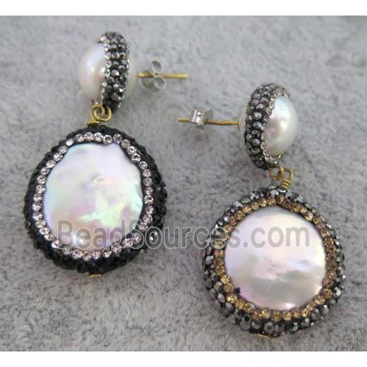 gemstone earring paved rhinestone