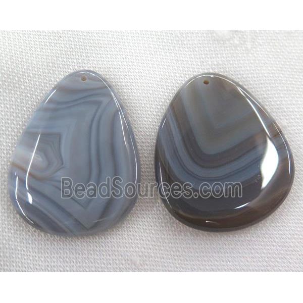 Gray Agate Slice Pendant Dye