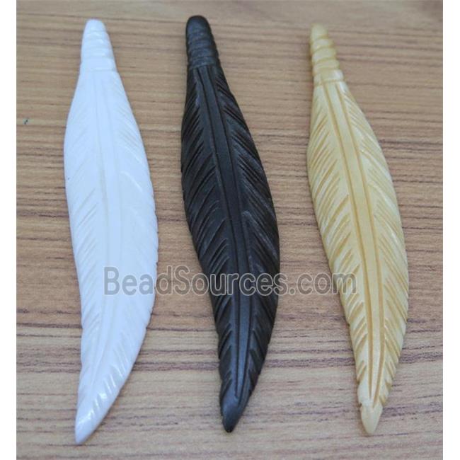 bone feather pendant, mix color