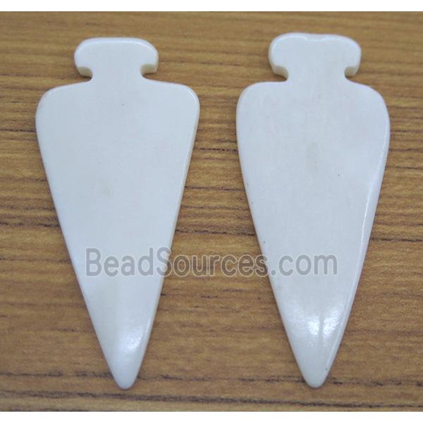 white bone arrowhead pendant without hole