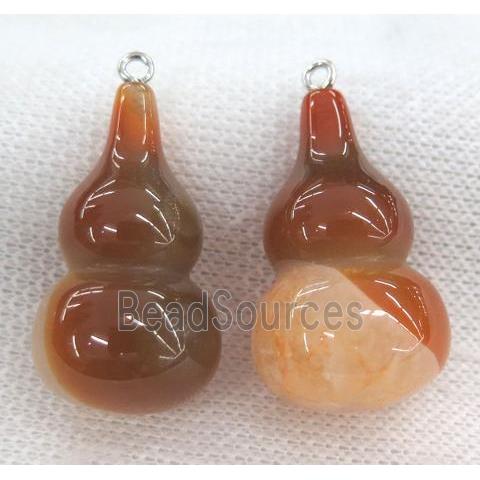 orange agate gourd pendant