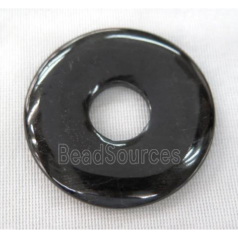 black agate onyx donut pendant
