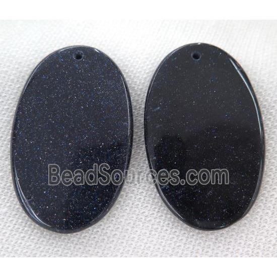 blue SandStone oval pendant