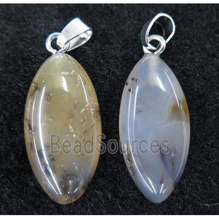 Heihua Agate Marquise horse-eye pendant