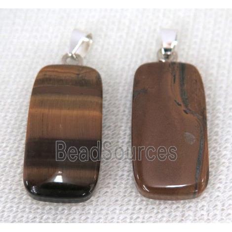 tiger eye stone rectangle pendant