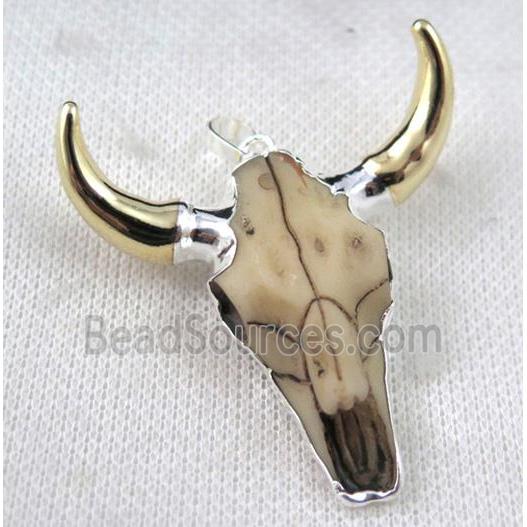 white Resin BullHead Pendant